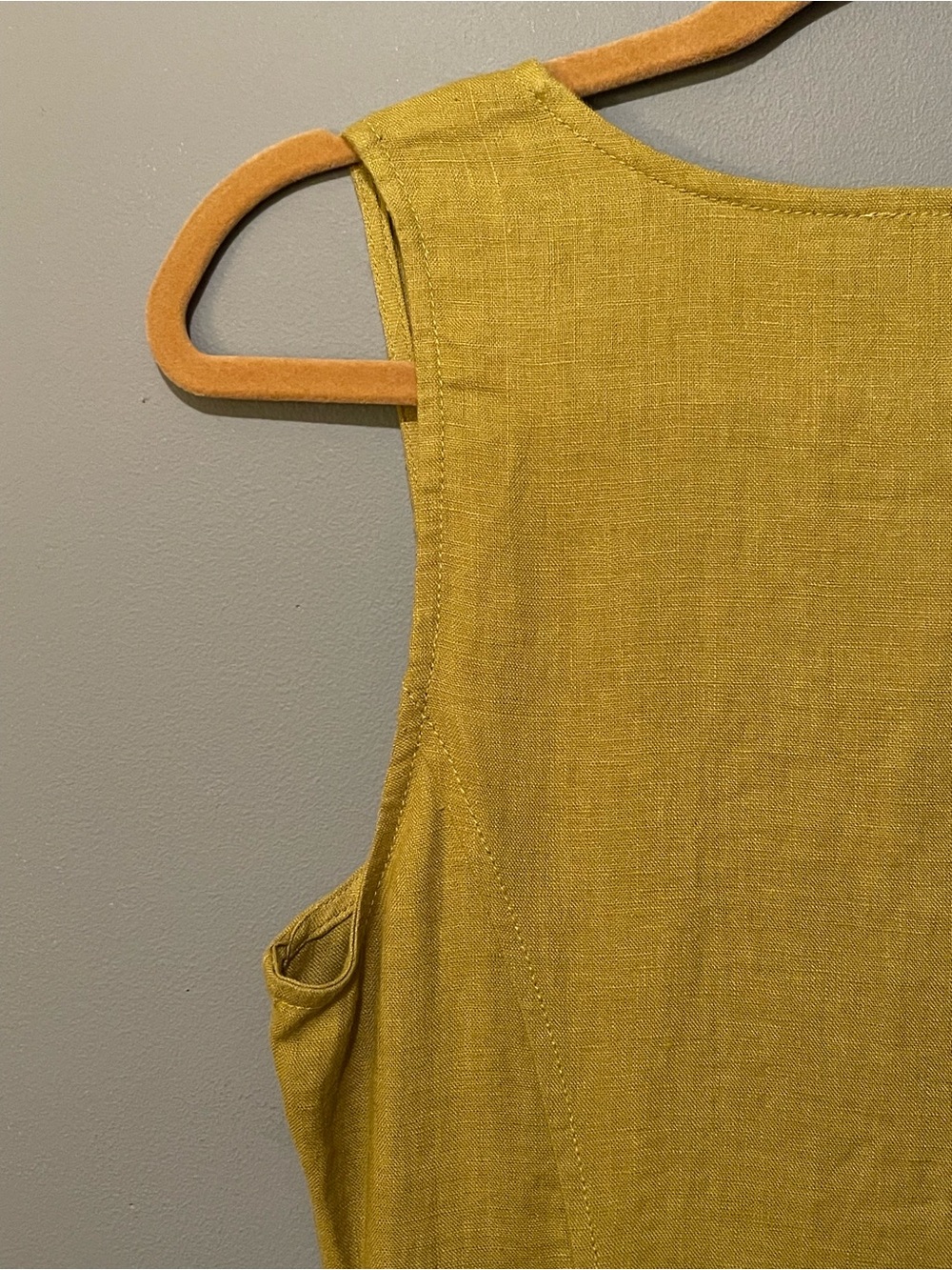 NWT Madewell Mustard Linen Blend Button Front Midi Dress 6 - Picture 9 of 14